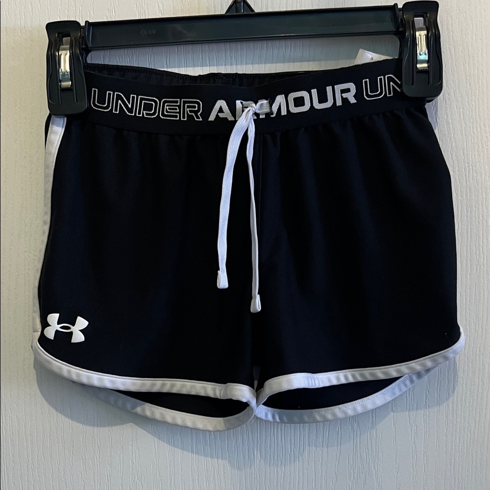 Under Armour Girl’s Black and White Athletic Shorts